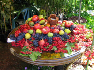 Картинка еда фрукты ягоды виноград яблоки слтвы груши