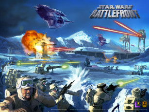 Картинка star wars battlefront видео игры солдаты роботы сражение