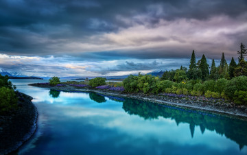 Картинка lake tekapo new zealand природа реки озера озеро текапо новая зеландия отражение пейзаж