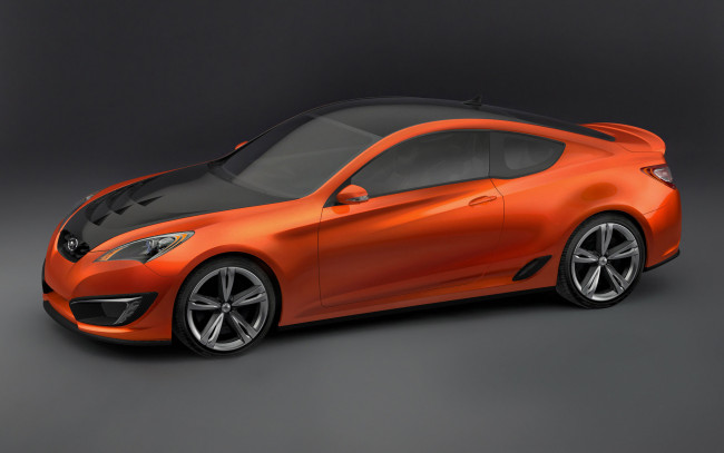 Обои картинки фото hyundai, genesis, coupe, автомобили, оранжевый