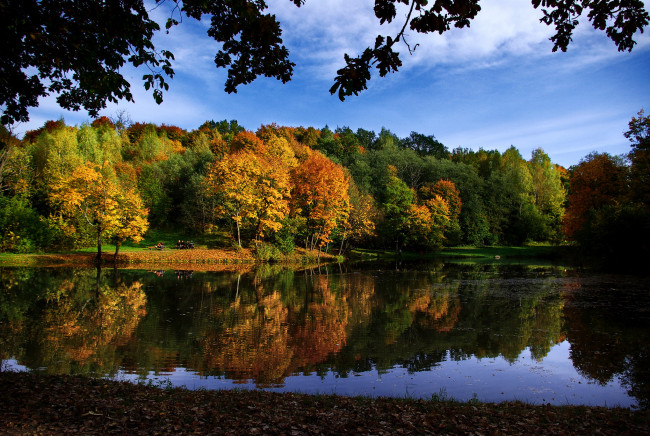 Обои картинки фото markuchiai, park, литва, вильнюс, природа, парк, река, деревья