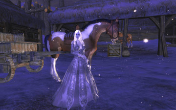 Картинка 3д+графика фантазия+ fantasy снежная королева лошадь фон взгляд девушка
