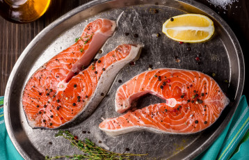 Картинка еда рыба +морепродукты +суши +роллы лимон стейк специи семга