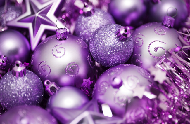 Обои картинки фото праздничные, шары, мишура, звезды, шарики