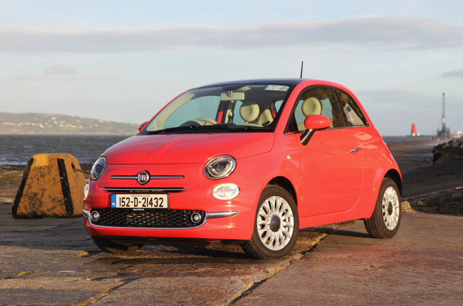 Обои картинки фото автомобили, fiat, 500, uk-spec, 312, 2015г, красный