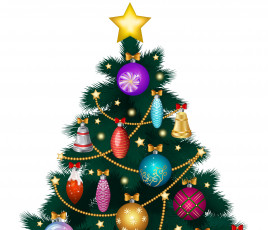 Картинка праздничные векторная+графика+ новый+год украшения елка фон праздник новый год