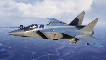 Картинка авиация боевые+самолёты миг-31б foxhound двухместный сверхзвуковой всепогодный серийная модификация миг-31 оснащённая системой дозаправки в воздухе истребитель-перехватчик окб миг