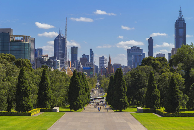 Обои картинки фото melbourne, города, мельбурн , австралия, панорама, небоскребы