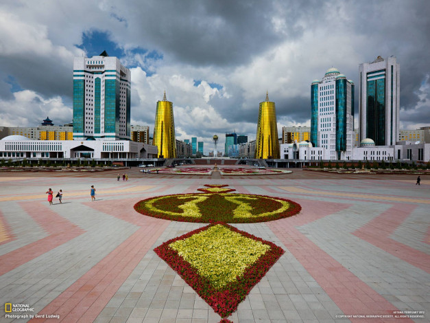 Обои картинки фото астана, казахстан, города, дома, площадь