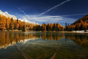 Картинка san pellegrino`s lake italy природа реки озера дно лес пейзаж отражение pellegrino италия озеро горы