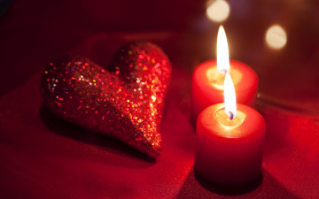 Картинка праздничные день св валентина сердечки любовь свечи сердце