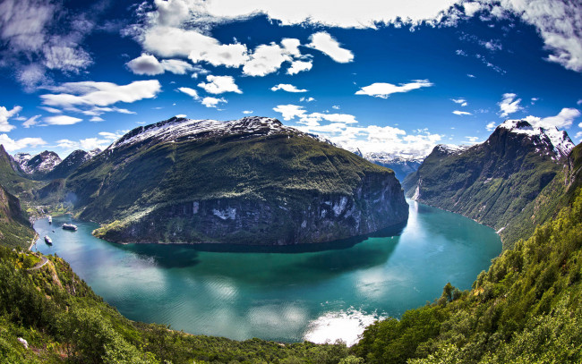 Обои картинки фото the, geirangerfjord, norway, природа, пейзажи, норвегия, гейрангер-фьорд, горы