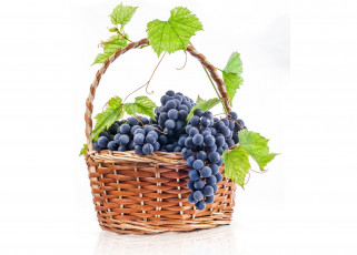 Картинка еда виноград фрукты корзина
