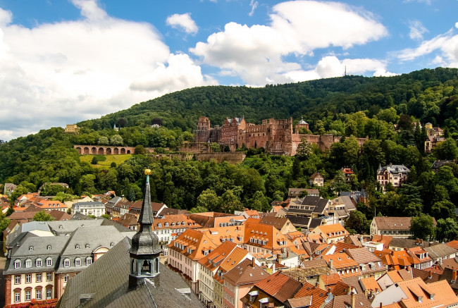 Обои картинки фото города, гейдельберг , германия, панорама, замок