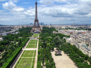 обоя города, париж , франция, башня, бульвар, парк, горд