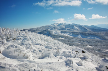 Картинка природа зима снег горы облака небо пейзаж