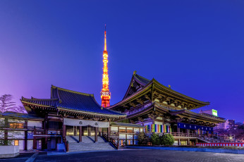 Картинка tokyo города токио+ Япония храм вышка