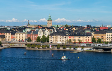 Картинка города стокгольм+ швеция stockholm река дома стокгольм