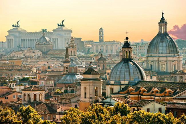 Обои картинки фото города, рим,  ватикан , италия, дома, панорама