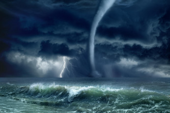 обоя природа, стихия, смерч, океан, море, шторм