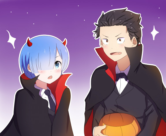 Обои картинки фото аниме, re,  zero kara hajimeru isekai seikatsu, субару, рем