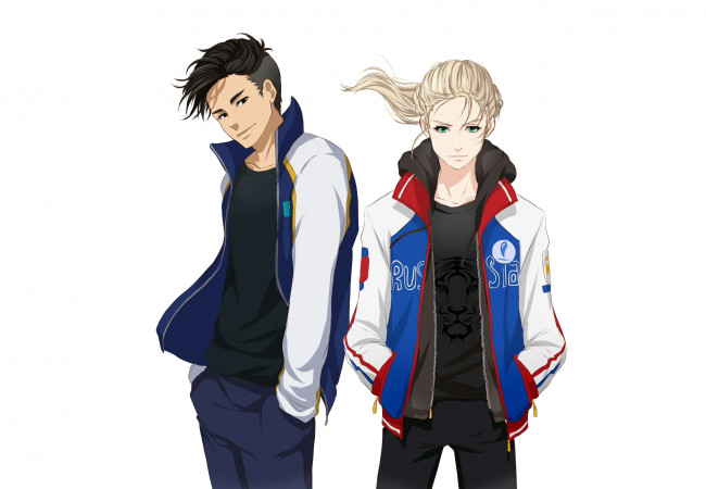 Обои картинки фото аниме, yuri on ice, yuri, plisetsky, otabek