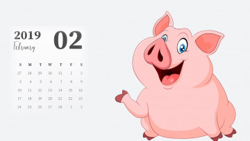 Картинка календари рисованные +векторная+графика свинья поросенок жест