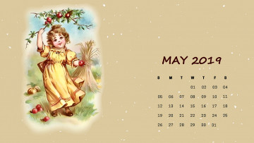 Картинка календари рисованные +векторная+графика фрукт ветка девочка