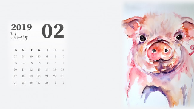 Обои картинки фото календари, рисованные,  векторная графика, свинья, поросенок