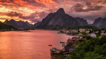 Картинка города -+пейзажи норвегия панорама вода