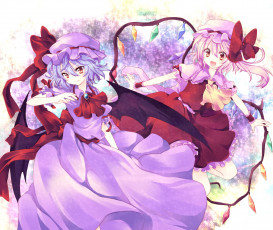 обоя аниме, touhou, ремилия, скарлет, фландр