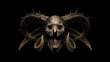 Картинка 3д графика horror ужас рога череп