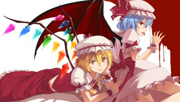 обоя аниме, touhou, ремилия, скарлет, фландр