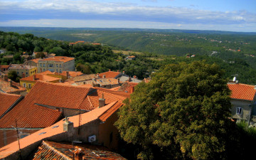 Картинка города панорамы город крыши холмы панорама