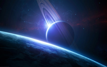 Картинка космос сатурн планеты свечение звезды