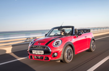 Картинка автомобили mini s cabrio john cooper красный works package uk-spec f57 2015г