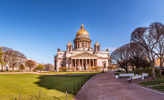 Обои картинки фото города, санкт-петербург,  петергоф , россия, исаакиевский, собор