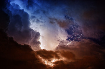 Картинка природа молния +гроза шторм
