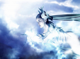 Картинка 3д+графика фантазия+ fantasy девушка облака