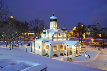 Картинка города москва+ россия церковь зачатия святой анны вeчeр мoсква рoссия