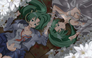 обоя higurashi, no, naku, koro, ni, аниме, sonozaki, mion, shion