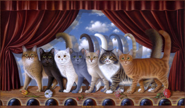 Картинка braldt bralds chorus line рисованные кошки сцена выступление арт