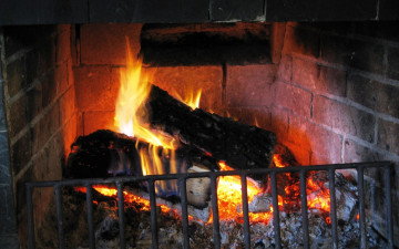 Картинка природа огонь камин дрова
