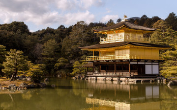 обоя the, golden, pavilion, города, буддистские, другие, храмы, kyoto, japan