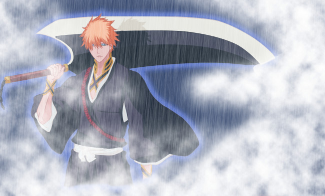 Обои картинки фото kurosaki, ichigo, аниме, bleach