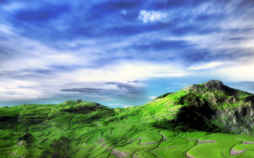 Картинка природа горы облака зелень