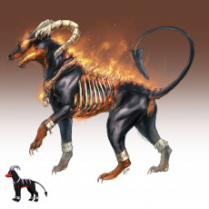 Картинка аниме pokemon пламя рога собака покемон арт демон