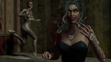 Картинка 3д+графика fantasy+ фантазия скульптура горгона