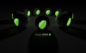 Картинка компьютеры linux листочки фон логотип