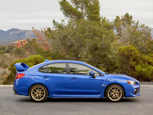 Обои картинки фото автомобили, subaru, синий, 2014г, sti, wrx